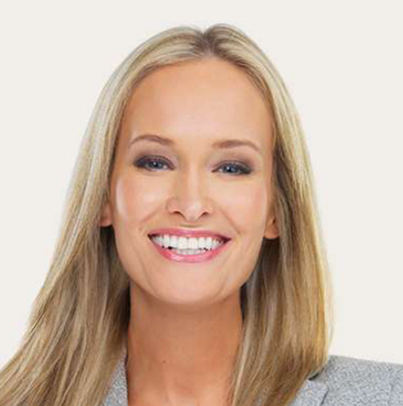 Blonde woman smiling